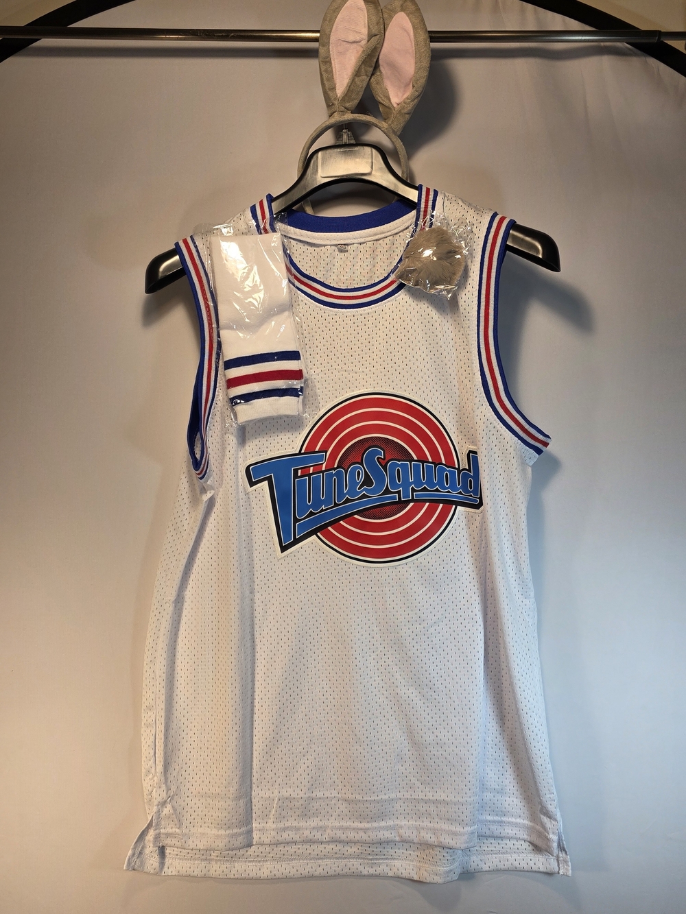NEW Space Jam Bugs Bunny Costume Tune Squad Jersey Ears Tail Socks Halloween Lg